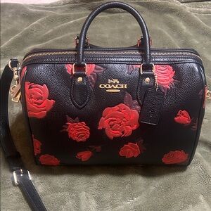 Coach Large Rowan Red Rose NWOT